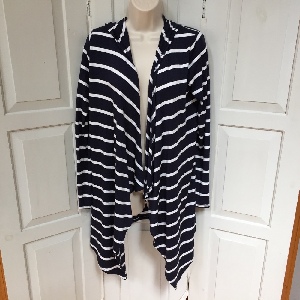 Azules Striped Hoodie Cardigan